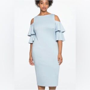 Eloquii Flounce Sleeve Cold Shoulder Dress Size 14